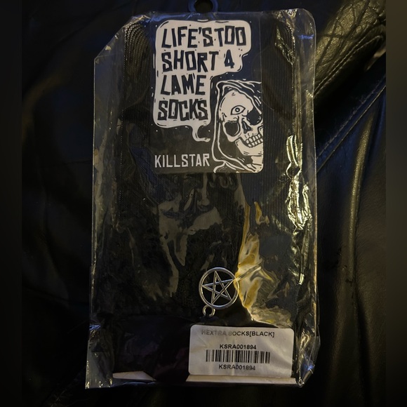 🔥Hextra KILLSTAR ankle black lace socks new pentacle witchy - Picture 3 of 5